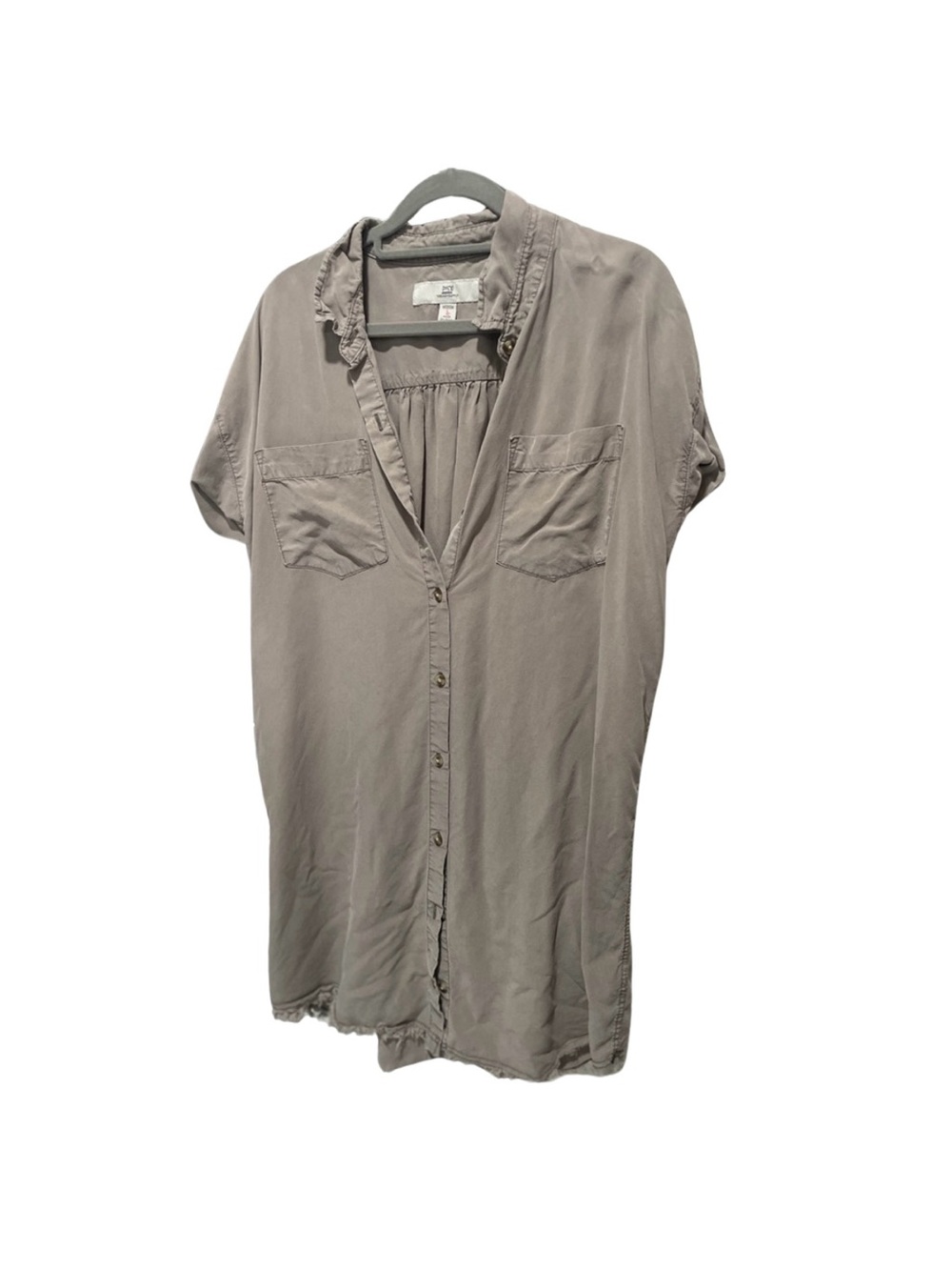 Gray Button-Up Shirt tunic
